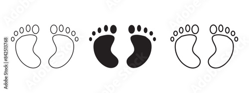 Baby footprint with hearts Baby feet silhouette