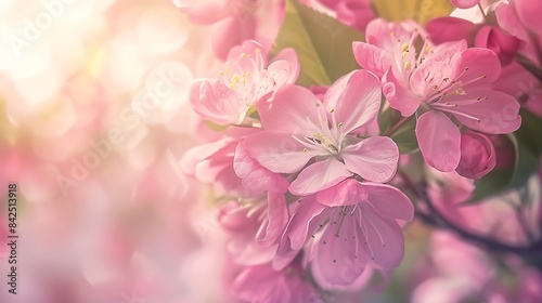 Spring Cherry blossoms pink flowers   Generative AI