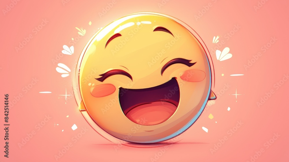 2d design of a smiling emoji icon 2d design of a smiling emoji icon