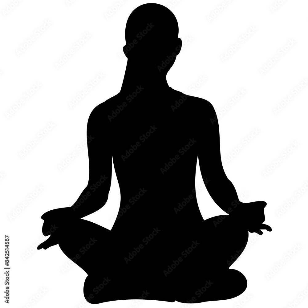 Yoga Woman Silhouette.Silhouettes of woman sitting with legs crossed in padmasana with arms in different positions. Yoga pose for relaxation and meditation. Shapes of slime.the illustration on the the Yoga Woman Silhouette.Silhouettes of woman sitting with legs crossed in padmasana with arms in different positions. Yoga pose for relaxation and meditation. Shapes of slime.the illustration on the the