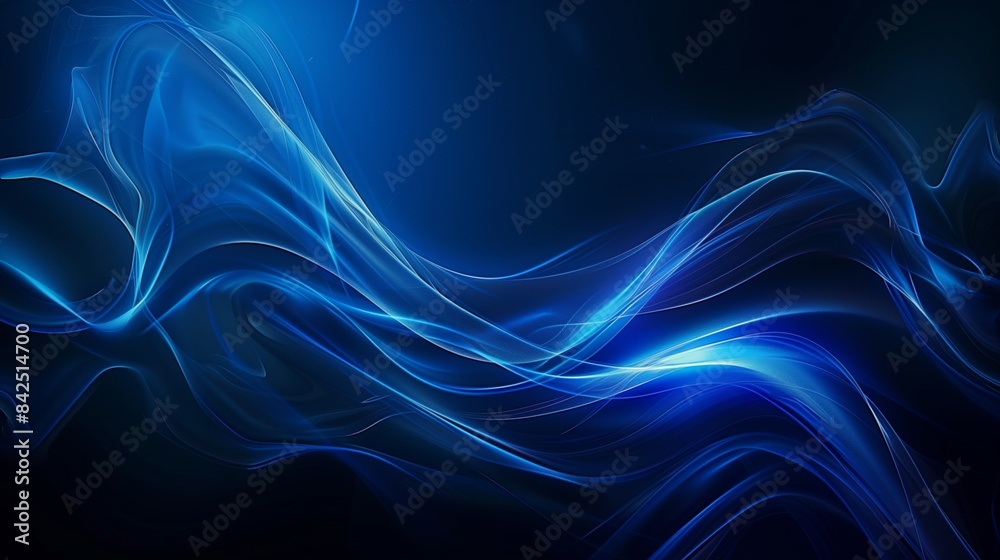 Abstract blue background with blurred wavy lines and glowing elements. Abstract blue background with blurred wavy lines and glowing elements.