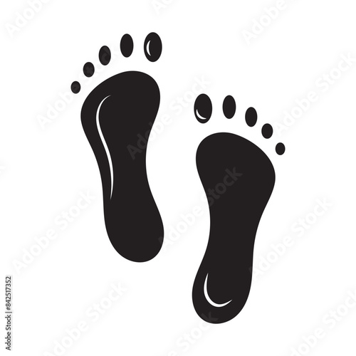 foot prints on white background Baby footprint vector feet icon Baby arrival card. vector illustration icon editable stroke, sign, symbol outline line button isolated on white