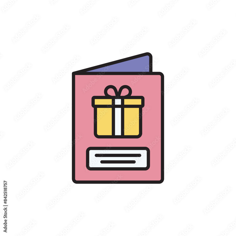 Birthday Card icon design with white background stock illustration