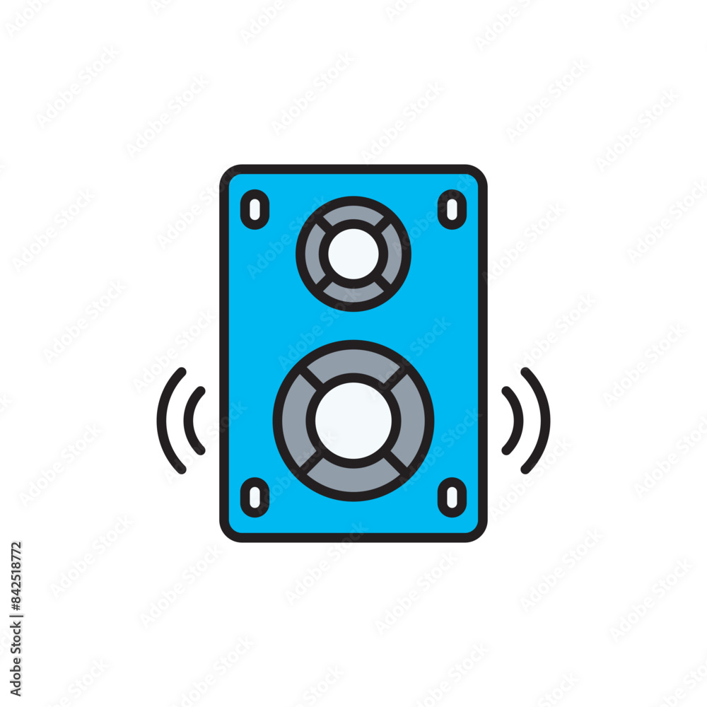 Speaker icon design with white background stock illustration