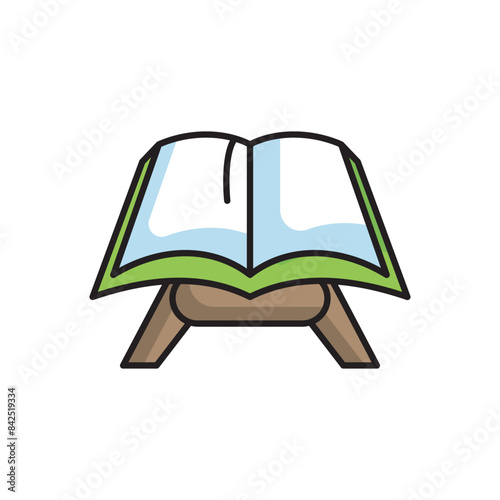 Quran icon design with white background stock illustration