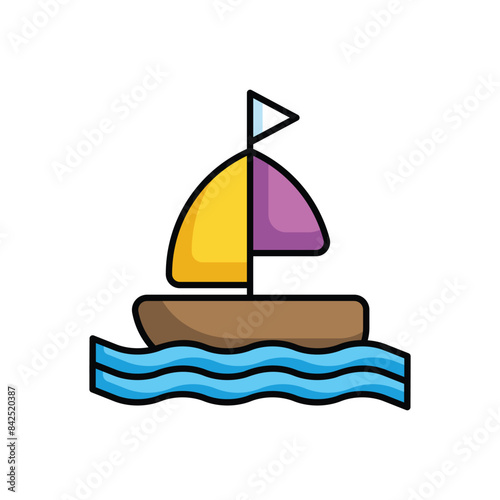 Boat icon design with white background stock illustration