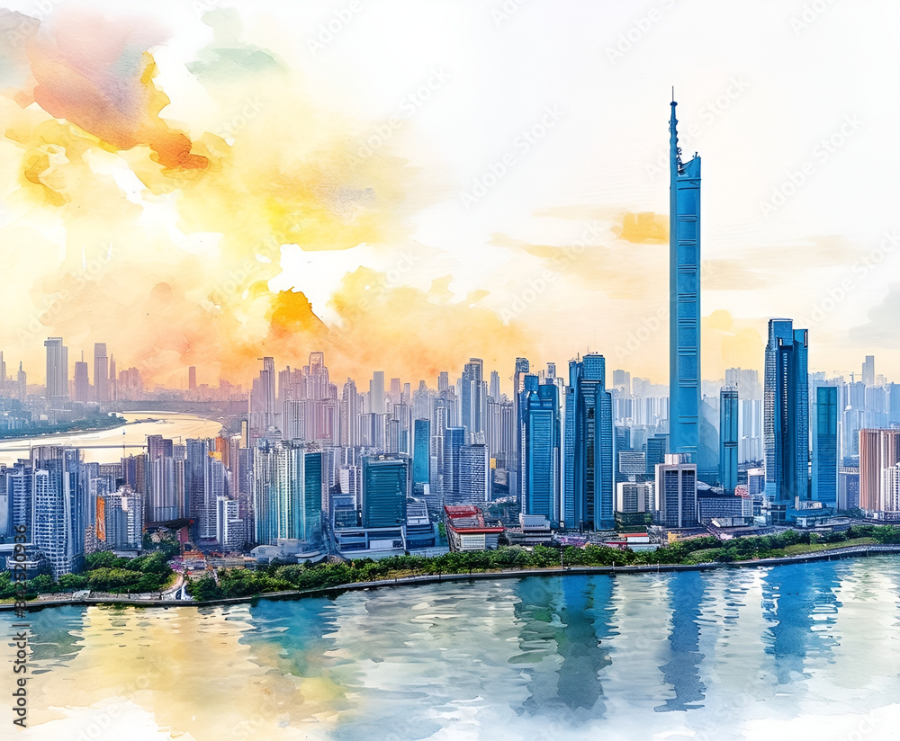 Obraz premium city skyline