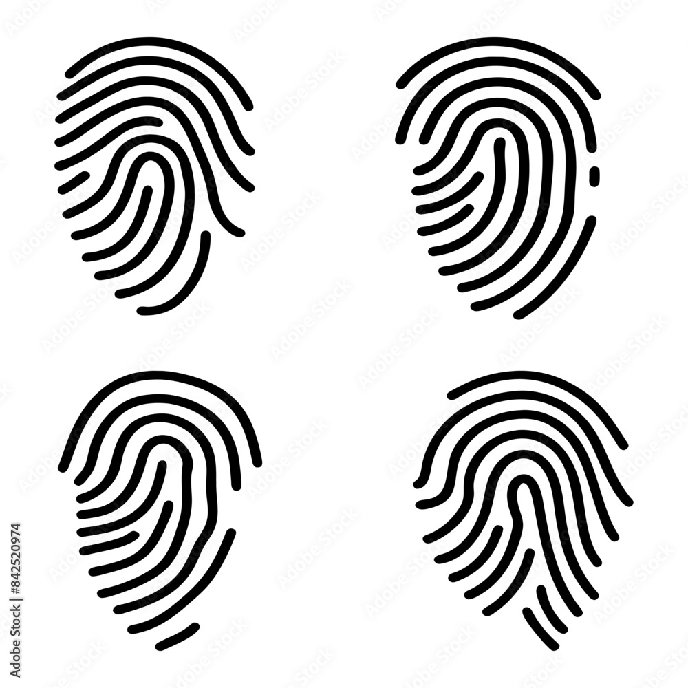 fingerprint icon set fingerprint icon set