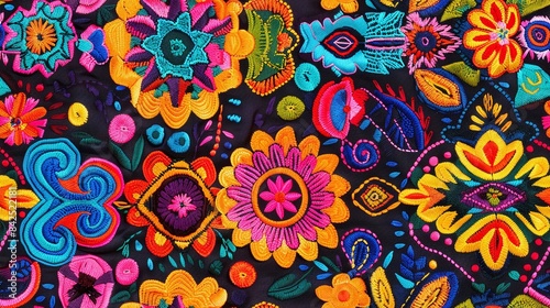 colorful hispanic heritage pattern background