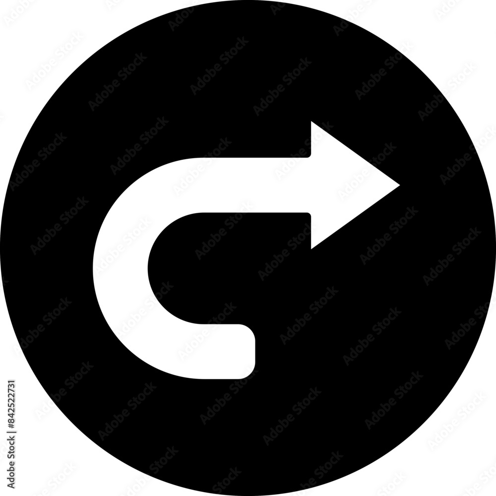 Vector Design Curved Right Icon Style Vector Design Curved Right Icon Style