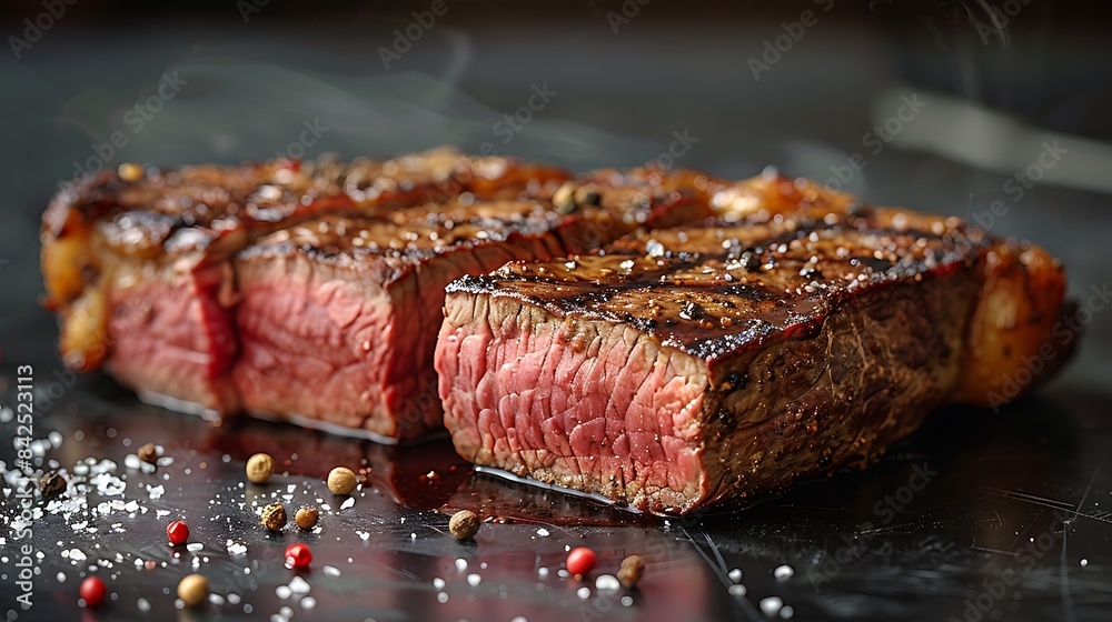 Dryaged steak cut out mockup an isolated minimalistic background tender and intensely flavorful Dryaged steak cut out mockup an isolated minimalistic background tender and intensely flavorful