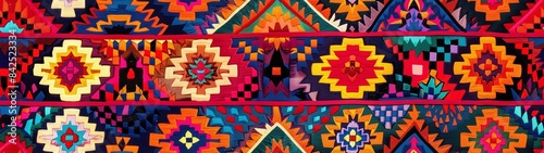 colorful hispanic heritage pattern banner background