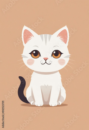 Art, vector illustrations, minimalism, cute Cat © jarntag