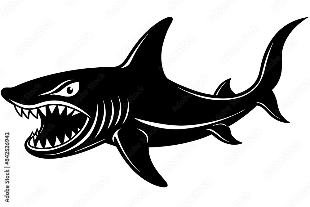 goblin shark silhouette vector illustration goblin shark silhouette vector illustration