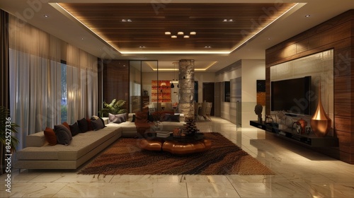 Modern living room interior design © ffunn
