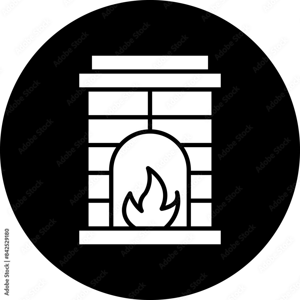 Vector Design Fireplace Icon Style Vector Design Fireplace Icon Style