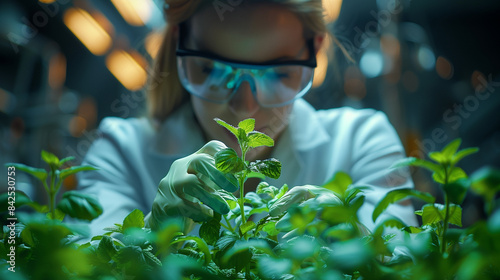 Field Findings: Researcher Harvests Plants for Genetic Analysis ,generated by IA