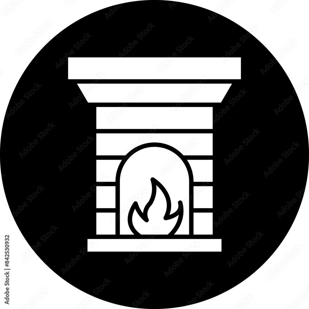 Vector Design Fireplace Icon Style Vector Design Fireplace Icon Style