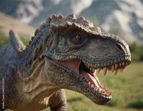 Un dinosauro con un cranio a cupola    ripreso mentre si scontra con un rivale. 