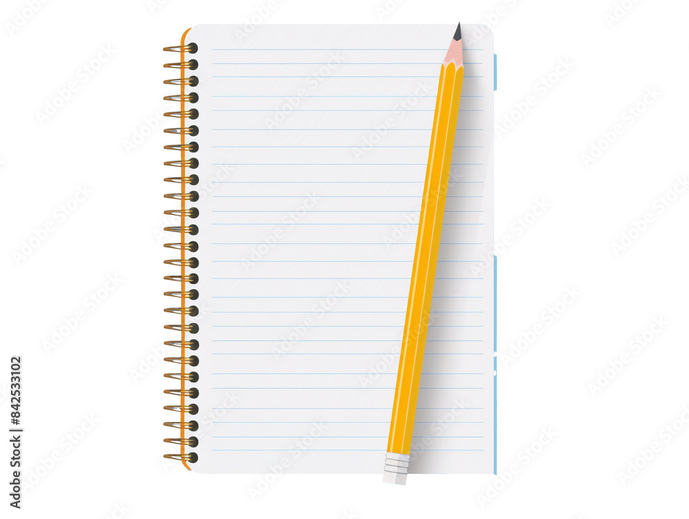 a notebook and pencil on a blue background a notebook and pencil on a blue background
