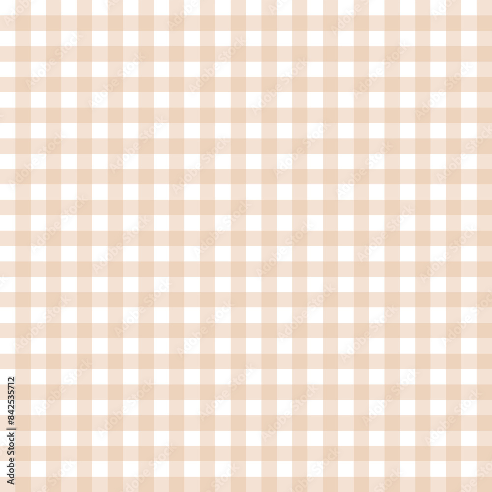 Vector illustration. Beige Gingham seamless pattern, pastel fabric design, beige check, fabric, textile, digital paper Vector illustration. Beige Gingham seamless pattern, pastel fabric design, beige check, fabric, textile, digital paper