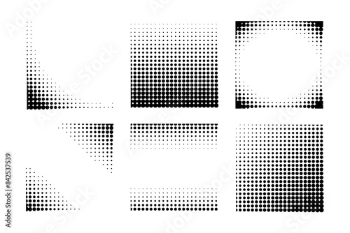 Halftone gradient square shape background