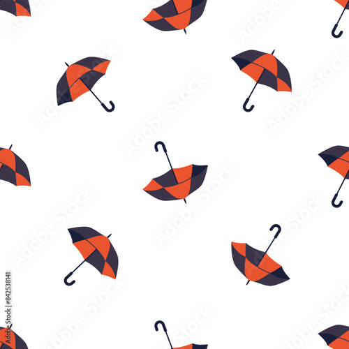 Cute vector pattern on white background. colorful umbrellas . Vector illustration