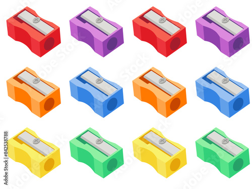 set of colorful pencil sharpener vector