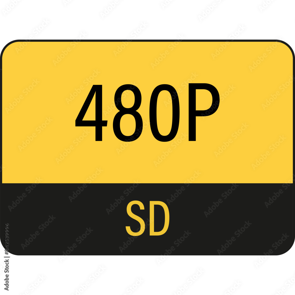 480P Resolution Icon 480P Resolution Icon