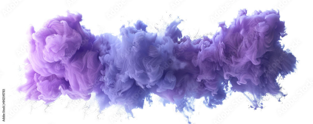 blue purple smoke isolated on white or transparent png