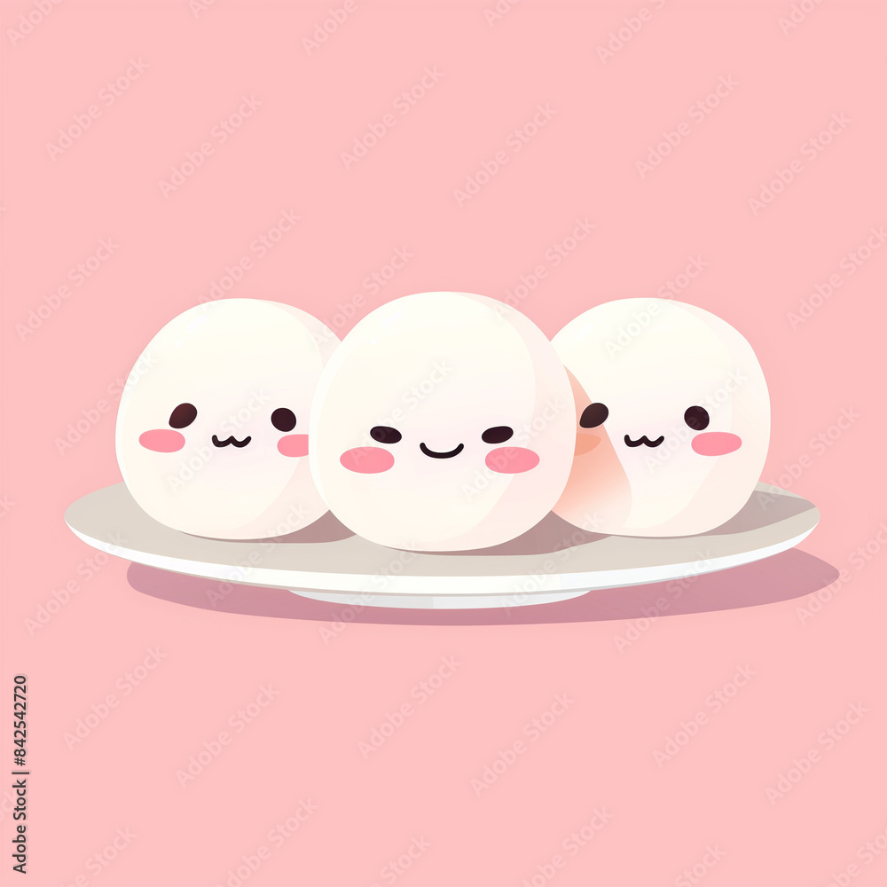 cute mochi on a plate cute mochi on a plate