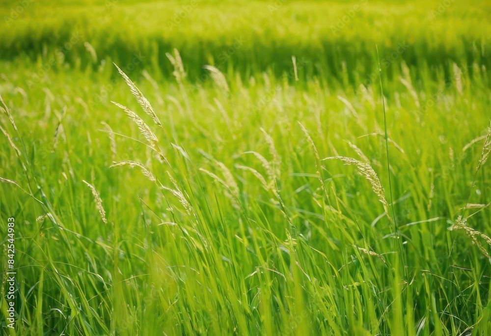 a field of tall green grass with a sky in the background a field of tall green grass with a sky in the background