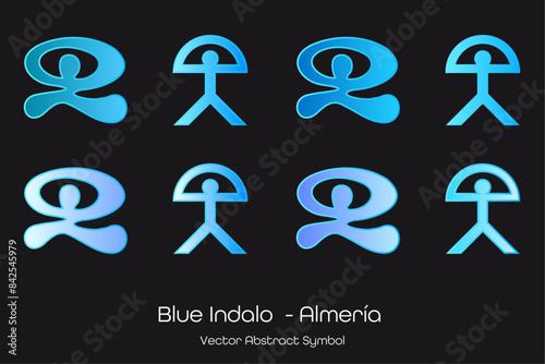 Indalo symbol vector blue
