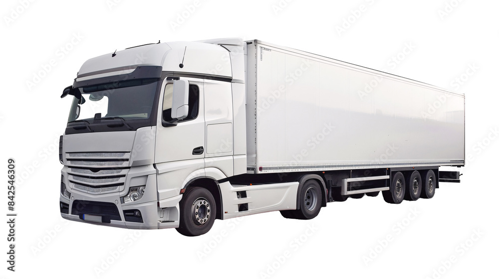 a white truck with a white trailer a white truck with a white trailer