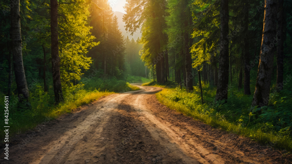 Obraz premium road in autumn forest