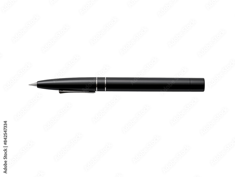 a black pen with a metal tip a black pen with a metal tip