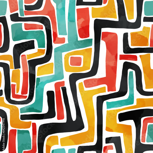 Hand painted watercolour abstract pattern design background 