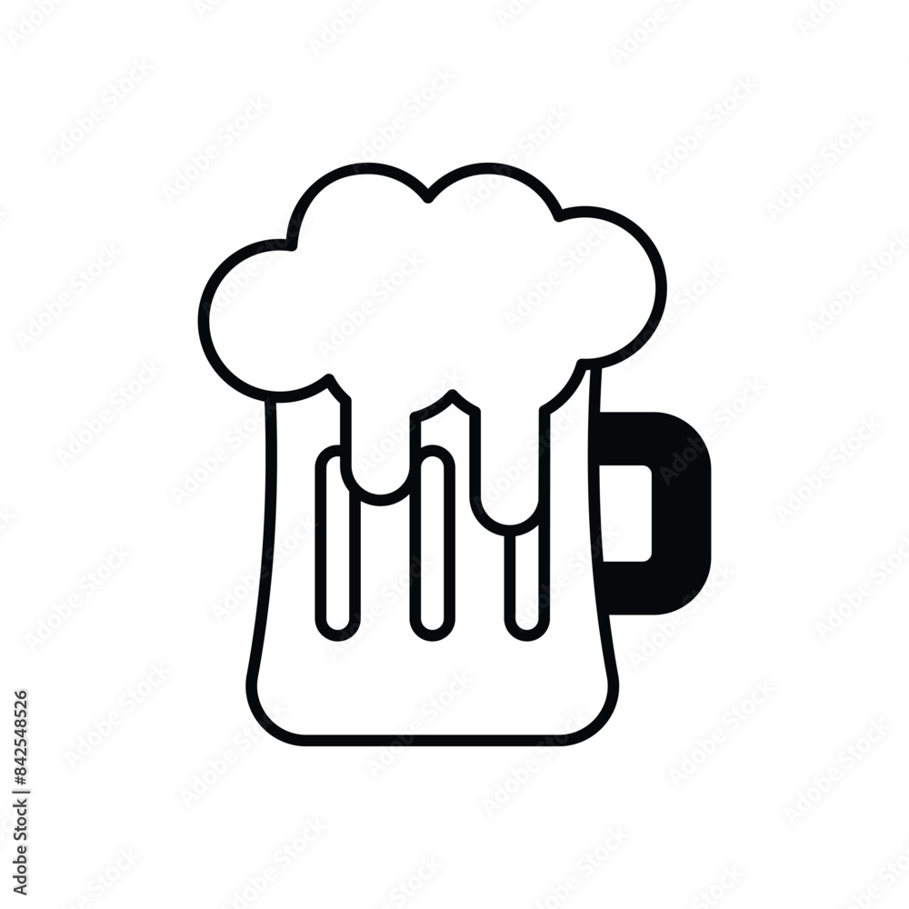 Beer icon design with white background stock illustration