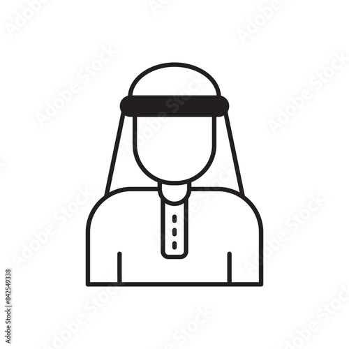 Muslim Man icon design with white background stock illustration