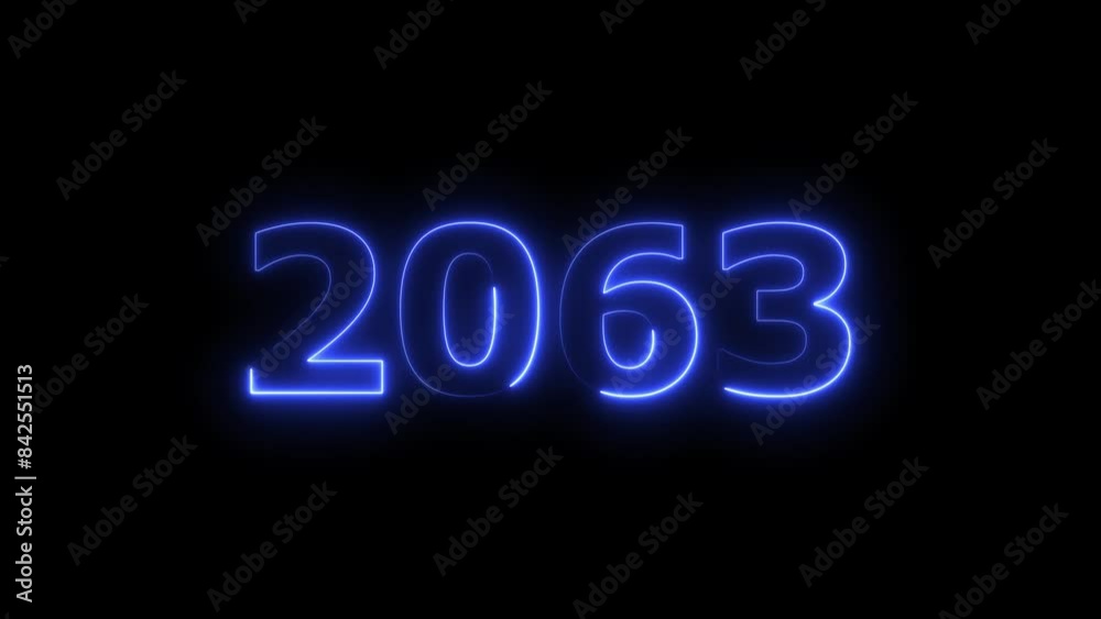 Abstract 2063 neon text animation, Glowing neon business number text background 4k video. Abstract 2063 neon text animation, Glowing neon business number text background 4k video.