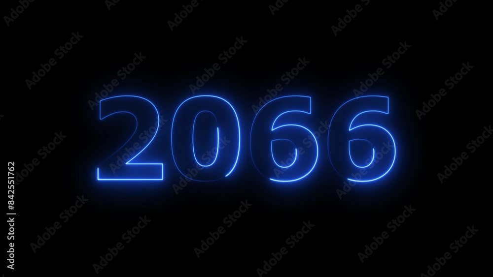 Abstract 2066 neon text animation, Glowing neon business number text background 4k video. Abstract 2066 neon text animation, Glowing neon business number text background 4k video.