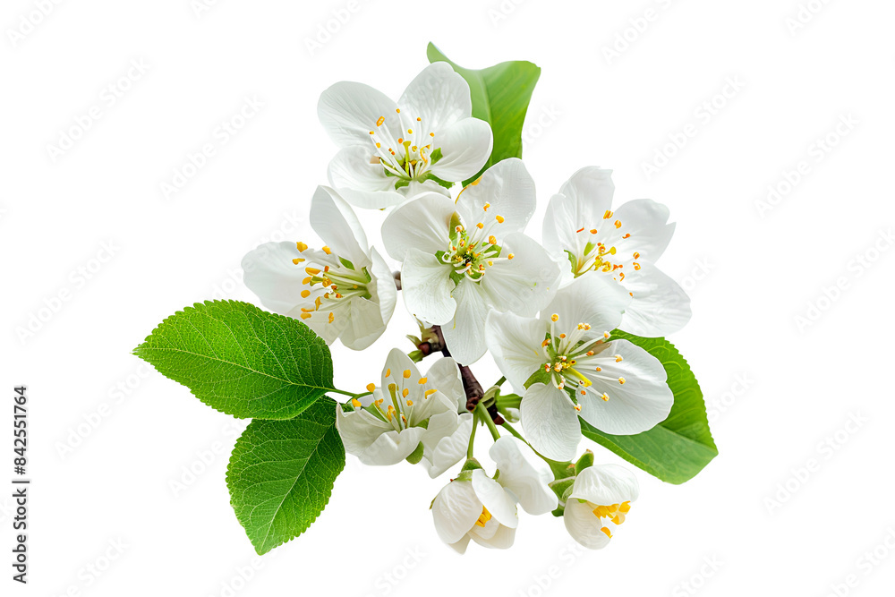 Fototapeta premium Isolated white flowers of tree on white