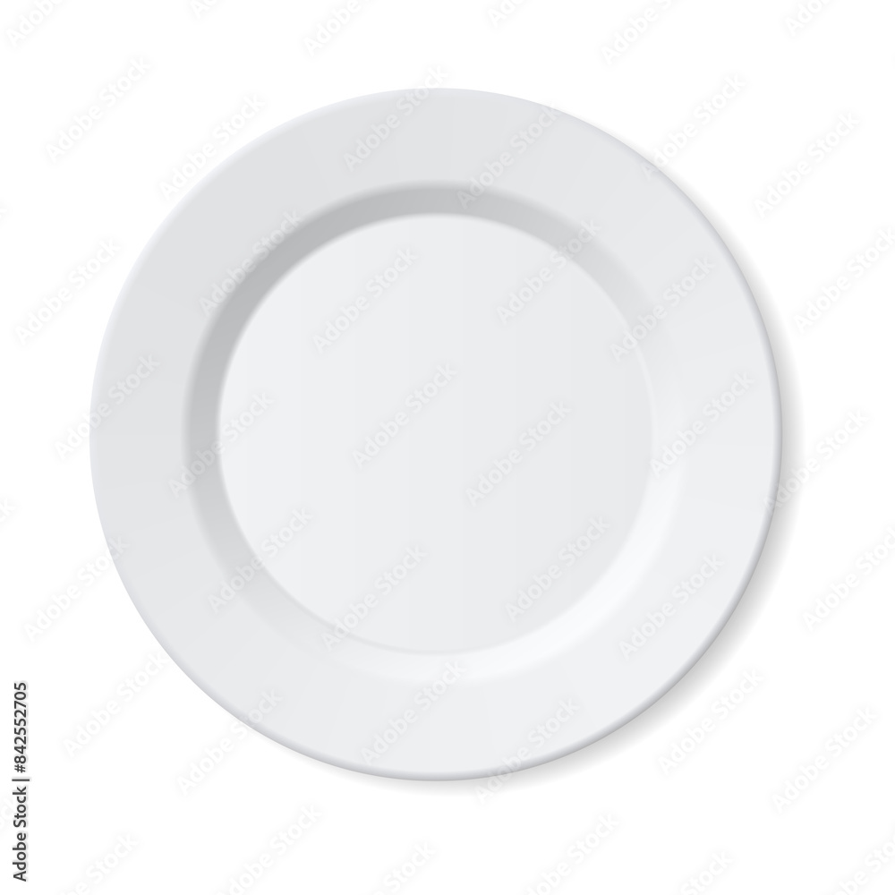 Empty realistic ceramic plate isolated on transparent background Empty realistic ceramic plate isolated on transparent background