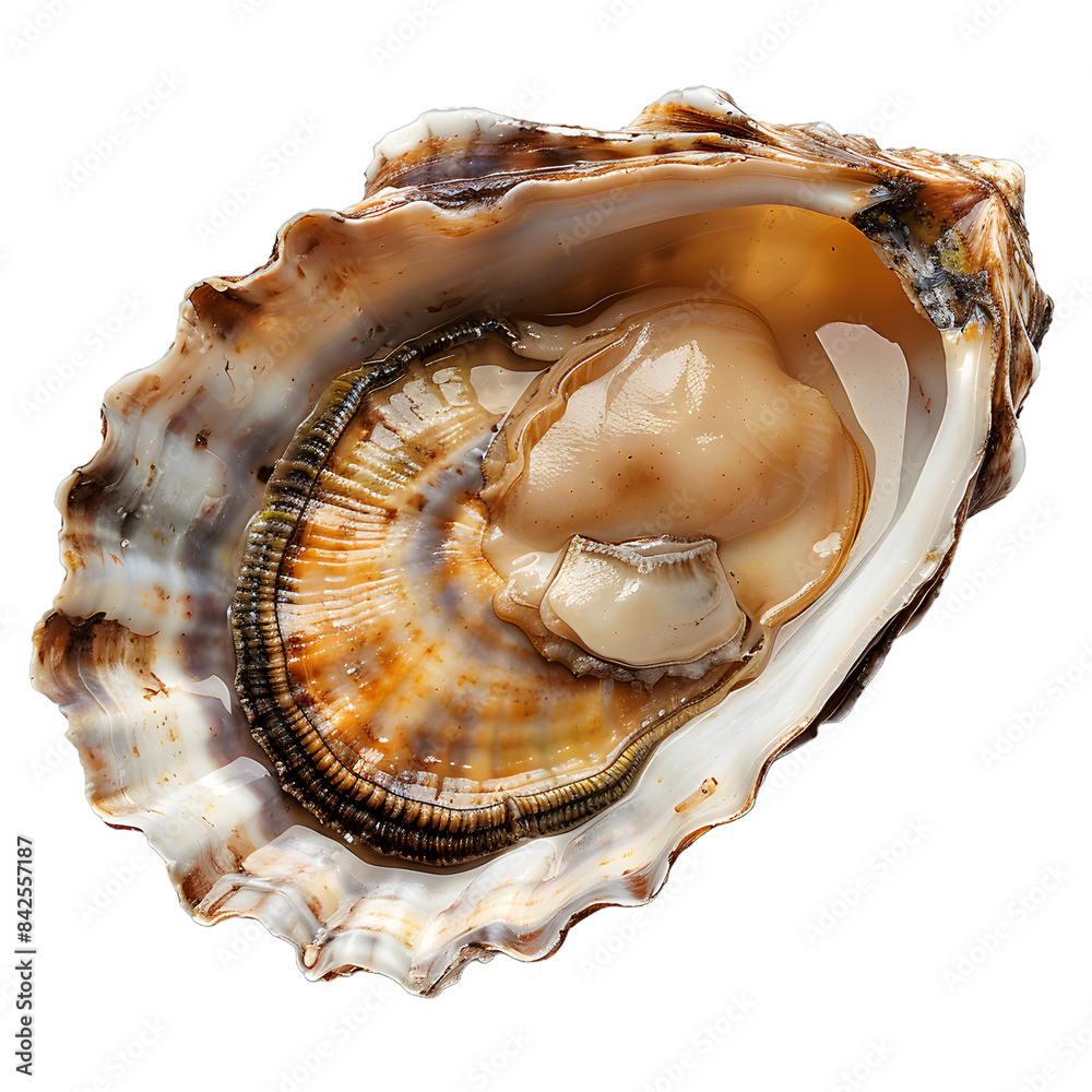 [Transparent Background PNG]Fresh Open Oyster Isolated on White Background
