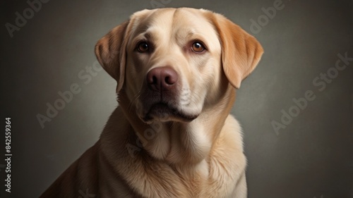 portrait of a labrador retriever dog in studio