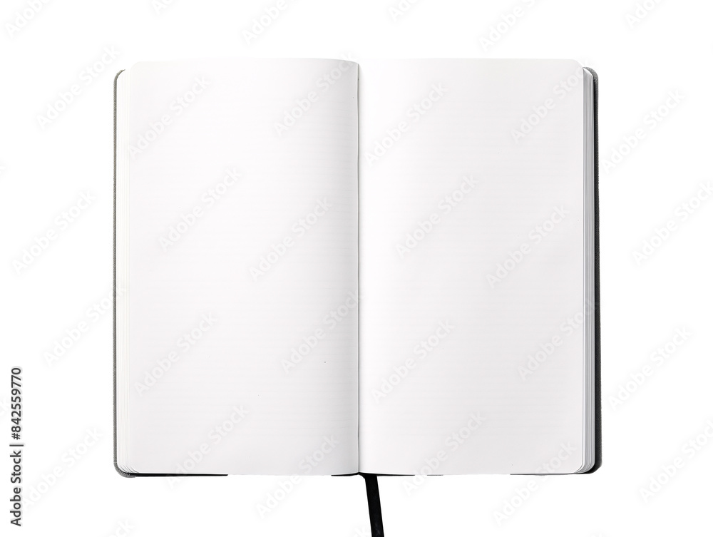 a open notebook with a black cord a open notebook with a black cord