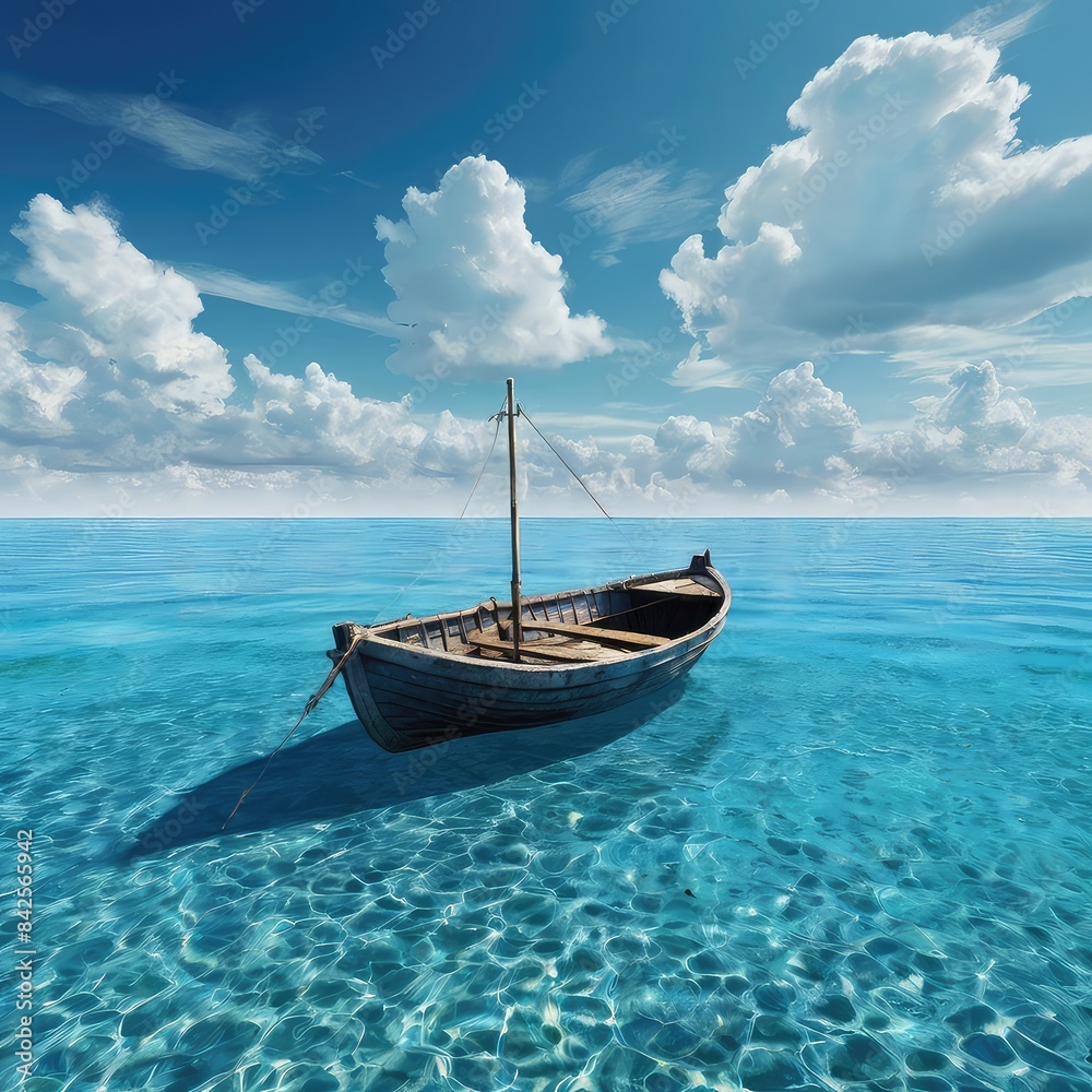 Beach landscape boat island wallpaper Beach landscape boat island wallpaper