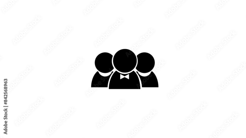 Animation of group people icon on background abstract group of people icon animation. Animation of group people icon on background abstract group of people icon animation.