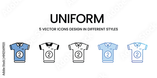 Uniform icons vector set stock illustration.
