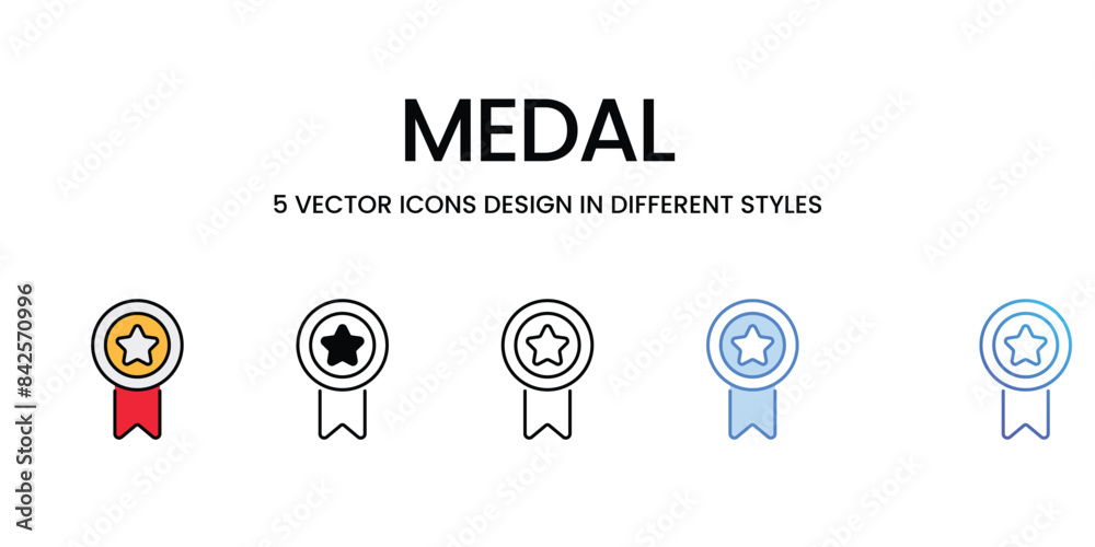 Medal icons vector set stock illustration. Medal icons vector set stock illustration.